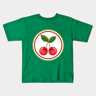 Cherry Fruits Emblem Kids T-Shirt